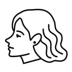 Bob hairstyle. Styling.  Female hairstyle icon set. Simple vector illustration.