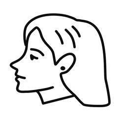 Bob hairstyle. Styling. Female hairstyle icon set. Simple vector illustration.