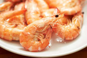 fresh shrimp on a plate