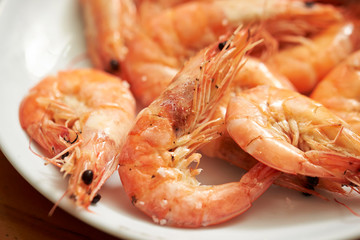 fresh shrimp on a plate