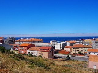 The town of Muxia with a view of the sea, Camino de Santiago, Way of St. James, Journey from Dumbria to Muxia, Fisterra-Muxia way, Spain