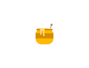 Honey pot vector flat icon. Isolated honey pot emoji illustration 