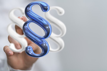 paragraph law sign digital in hand