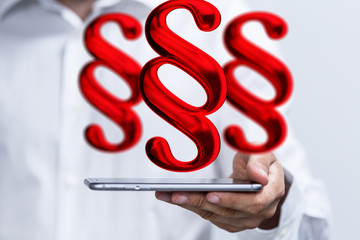 paragraph law sign digital in hand