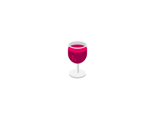 Wine glass vector flat icon. Isolated glass of red wine emoji illustration 