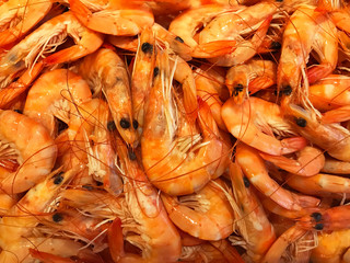 Fresh appetizer raw shrimps full frame use as background
