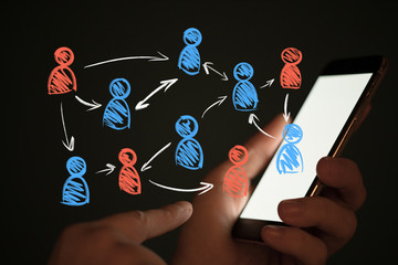 Social Networking illustration team group