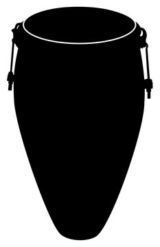 Silhouette Of A Conga Drum Vector