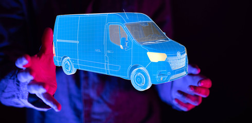 Transport Cardboard boxes, logistics and delivery concept digital  3d.
