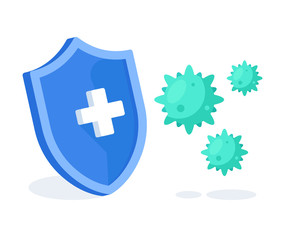 Shield protect from corona virus. Concept. 