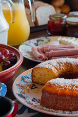 Brazilian breakfast served on a dining table