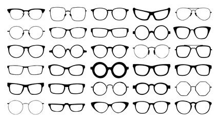 Glasses collection. Sunglasses set. Vector