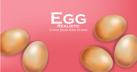Egg vector realistic pink background