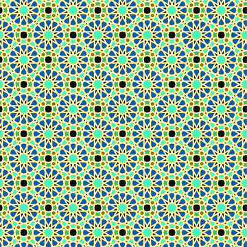 Seamless Islamic tile pattern, Ramadan, Alhambra