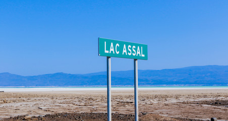 Route Sign on the Way to the Lake Assal, Djibouti