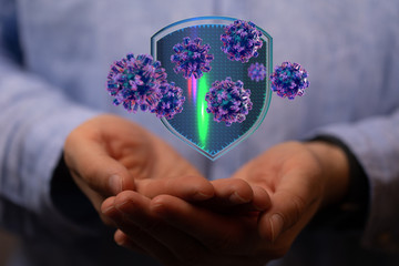 flu virus attack digital 3d  epidemic.