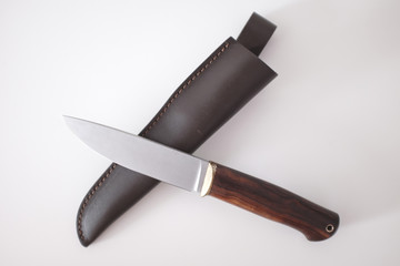 Handmade knife with wooden handle