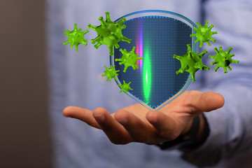 flu virus attack digital 3d