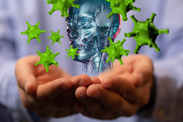 flu virus attack digital 3d