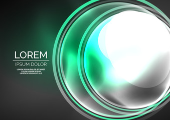 Glowing neon shiny transparent bubbles, glass circles or bio cell concept. Techno futuristic vector abstract background For Wallpaper, Banner, Background, Card, Book Illustration, landing page