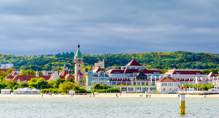 Panoramic view of Sopot with a view of the lighthouse.