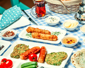 breakfast set on the table