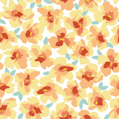 Seamless pattern material of an abstract flower,
