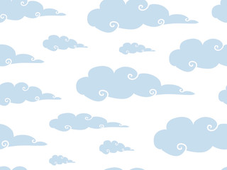 Obraz premium Seamless pattern with clouds. Children's pattern. Design for fabric, Wallpaper.