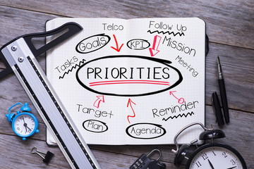 Tasks priorities concept with stressful work or job responsibilities at the office - 337704264