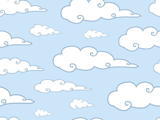 Seamless pattern with clouds. Children's pattern. Design for fabric, Wallpaper.