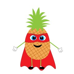 natural pineapple illustration. organic fruit