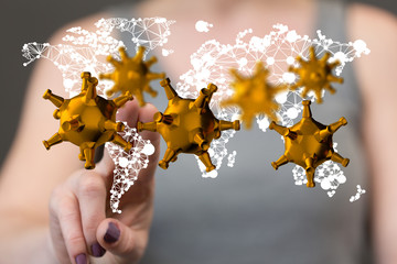 COVID-19 Business Finance Crisis Concept. Coronavirus Danger Pandemic. Global stress of world .