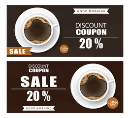 Coffee poster realistic vector illustration