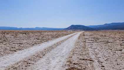 Sunny day on the Salty Lake Assal, Djibouti