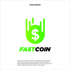 Fast Coin Logo designs concept vector, Fast Cash logo template, Money logo designs