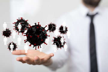 Corona Virus - Microbiology And Virology Concept - illustration protection.