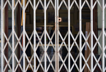 Grid closing the shop entrance