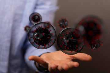 Corona Virus - Microbiology And Virology Concept - illustration protection.
