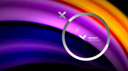 Swirl, curve blurred color lines, holographic rainbow liquid style gradient waves for Wallpaper, Banner, Background, Card, Book Illustration, landing page