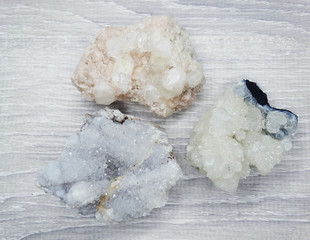 geological set crystals and minerals semigem stones