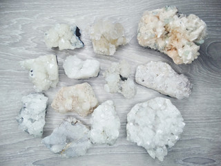 geological set crystals and minerals semigem stones