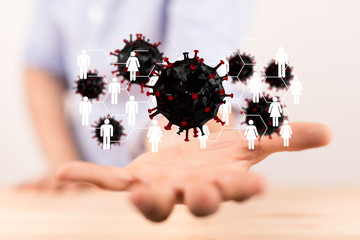 epidemic digital virus   -  illustration protection.