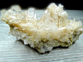 clear quartz geological natural crystals cluster