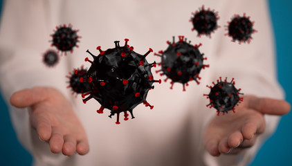 epidemic digital virus   -  illustration protection.