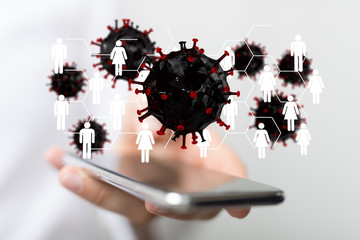 virus. Novel, people  Concept  quarantine.