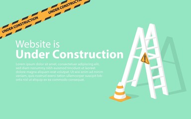 Website landing page of broken website page website is under construction