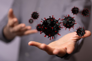 virus. Novel, people  Concept  quarantine.