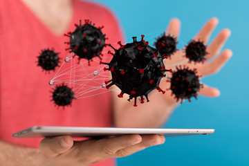 virus. Novel, people  Concept  quarantine.