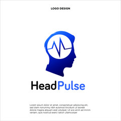 Head Tech logo, Pixel Head logo concept vector, Robotic Technology Logo template designs vector illustration