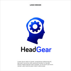 Head Tech logo, Pixel Head logo concept vector, Robotic Technology Logo template designs vector illustration